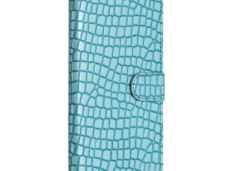 EIDERWOOD Samsung Galaxy A06 Flip Cover m. Krokodille Tekstur - Vegansk Læder - Blå Online now