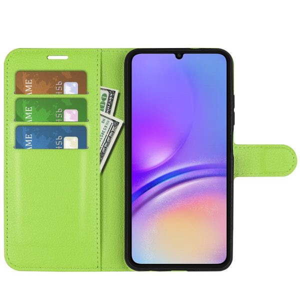 EIDERWOOD Samsung Galaxy A06 Litchi Læder Flip Cover m. Pung - Grøn Online Sale