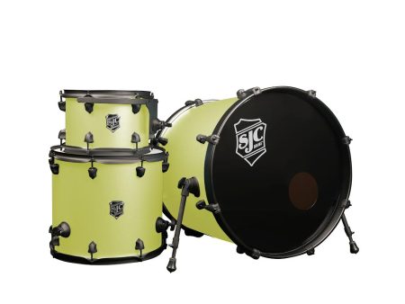 SJC Drums PFK322FBSLWBJ Pathfinder Series 3-piece Shell Pack (Sublime Lime Black) Sale