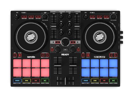 Reloop READY 2-Channel DJ Controller w  USB Audio Interface, 8 Performance Pads, and Serato DJ Lite Software Hot on Sale