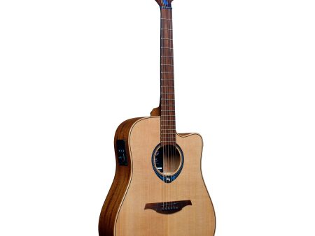 Lag Guitars THV10DCE-LB Tramontane HyVibe 10 Cutaway Acoustic Electric Guitar With Bluetooth (Natural Satin) Online