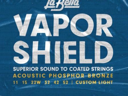 La Bella VSA1152 VAPOR SHIELD Acoustic Guitar Strings - Custom Light 11-52 Hot on Sale