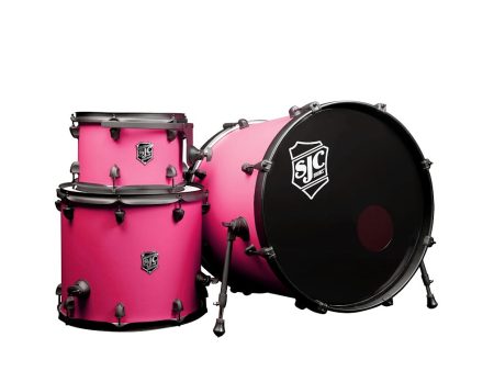 SJC Drums PFK322FBMMWBJ Pathfinder Series 3-piece Shell Pack (Mad Magenta Black) For Sale