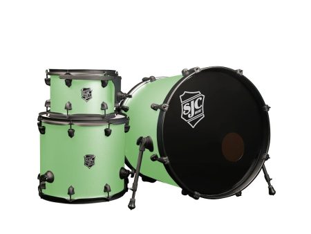 SJC Drums PFK322FBCMWBJ Pathfinder Series 3-piece Shell Pack (Cosmic Mint Black) Online