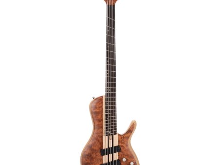 Cort A5-BEYOND-CASE-OPBN 5-String Multi-Scale Bass (Open Pore Bubinga Natural) Hot on Sale