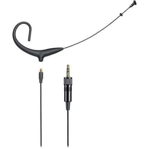 Audio-Technica BP894xCLM3 MicroSet Cardioid Condenser Headworn Microphone and Detachable Cable - Black, 3.5mm Locking Supply