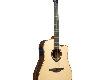 Lag Guitars THV30DCE Tramontane HyVibe 30 Cutaway Acoustic Electric Guitar w  Bluetooth - Natural Glossy For Sale