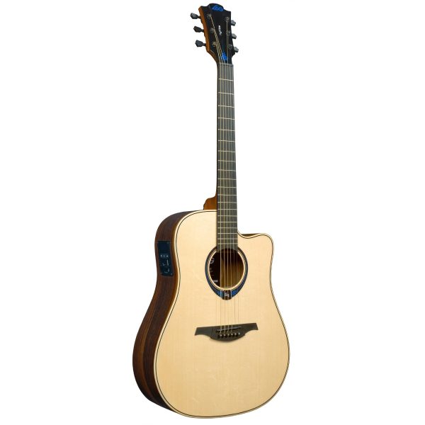 Lag Guitars THV30DCE Tramontane HyVibe 30 Cutaway Acoustic Electric Guitar w  Bluetooth - Natural Glossy For Sale