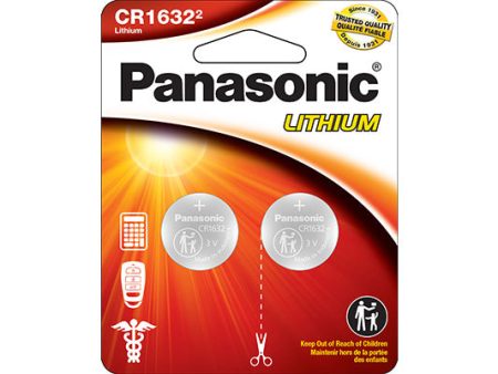 Panasonic CR1632PA2BL CR1632 3.0 Volt Lithium Coin Cell Batteries - 2 Pack Supply