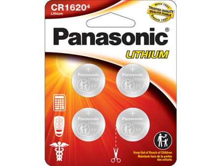 Panasonic CR1620PA4BL CR1620 3.0 Volt Lithium Coin Cell Batteries - 4 Pack For Sale