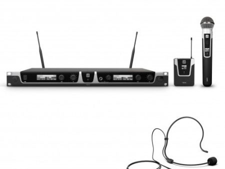 LD Systems U505 HBH 2 Wireless Microphone System w Bodypack, Headset and Dynamic Handheld Microphone Fashion