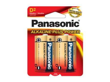 Panasonic AM1PA2B Alkaline Plus D Cell Batteries - 2 Pack on Sale