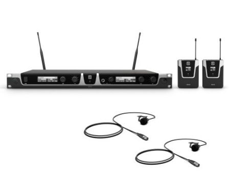 LD Systems U505 BPL 2 Wireless Microphone System w 2x Bodypack and 2x Lavalier Microphone For Sale