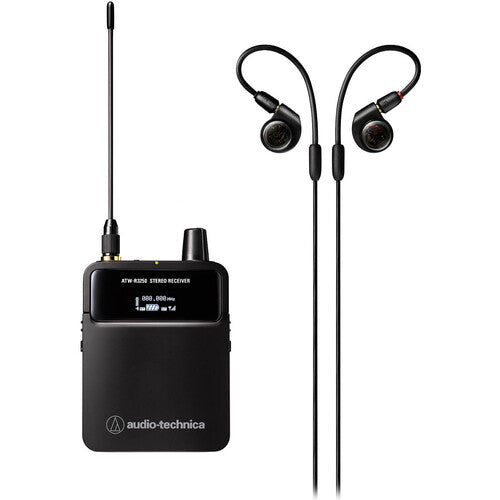 Audio-Technica ATW-3250 Wireless Stereo Bodypack Receiver w ATH-E40 Earphones (DF2: 470 to 607 MHz) Online Sale