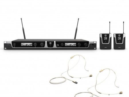 LD Systems U505 BPHH 2 Wireless Microphone System w 2x Bodypack and 2x Headset Fashion