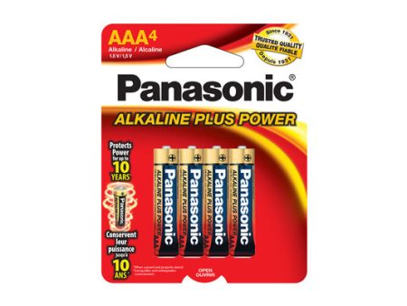 Panasonic AM4PA4B Alkaline Plus AAA Batteries - 4 Pack Supply